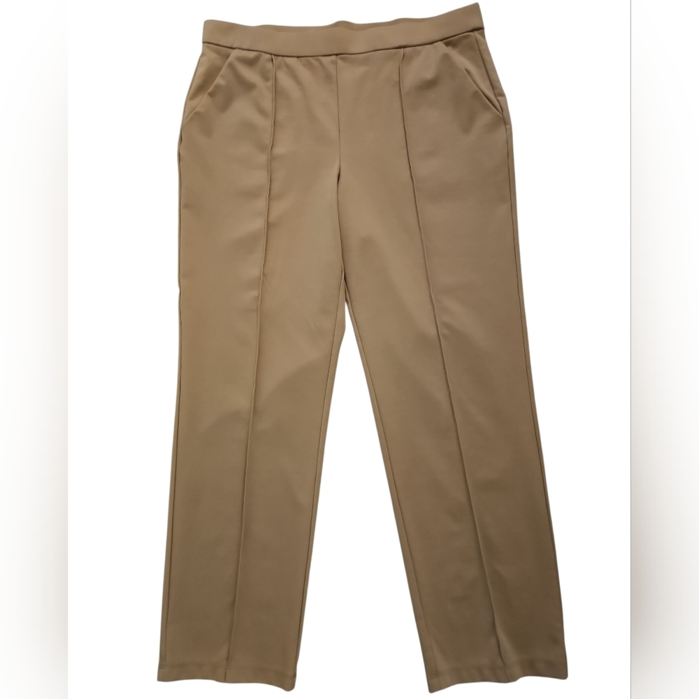 ISAAC MIZRAHI STRETCH PANTS SZ L TAN - Picture 2 of 6